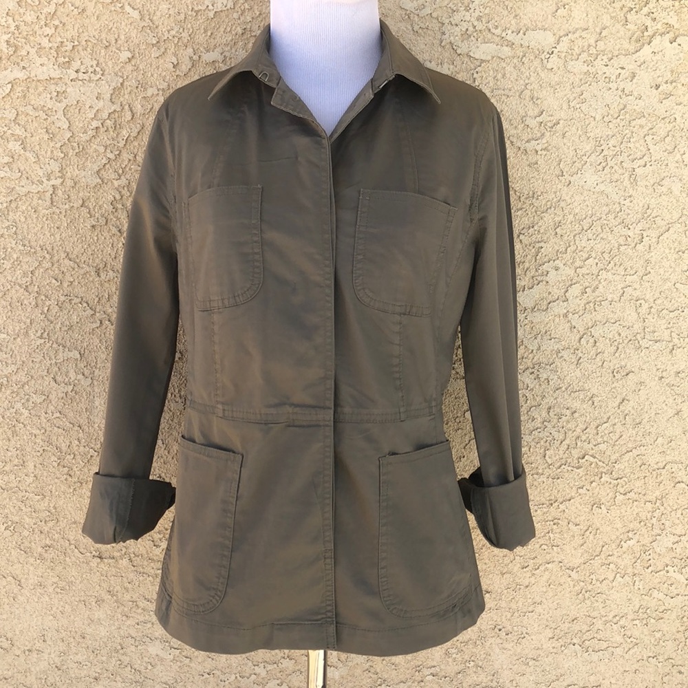 Talbots Olive Green Lightweight Blazer Jacket size 6